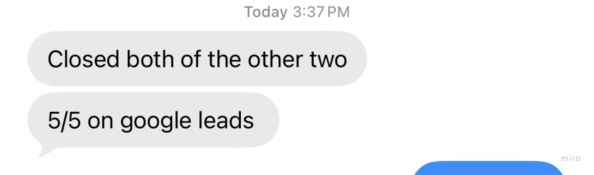 Text testimonial from Frank about Automaus results